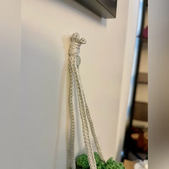 Handcrafted Crochet Hanging Plant Fern Decor Home Car Desk Accessory - Picture 6 of 8